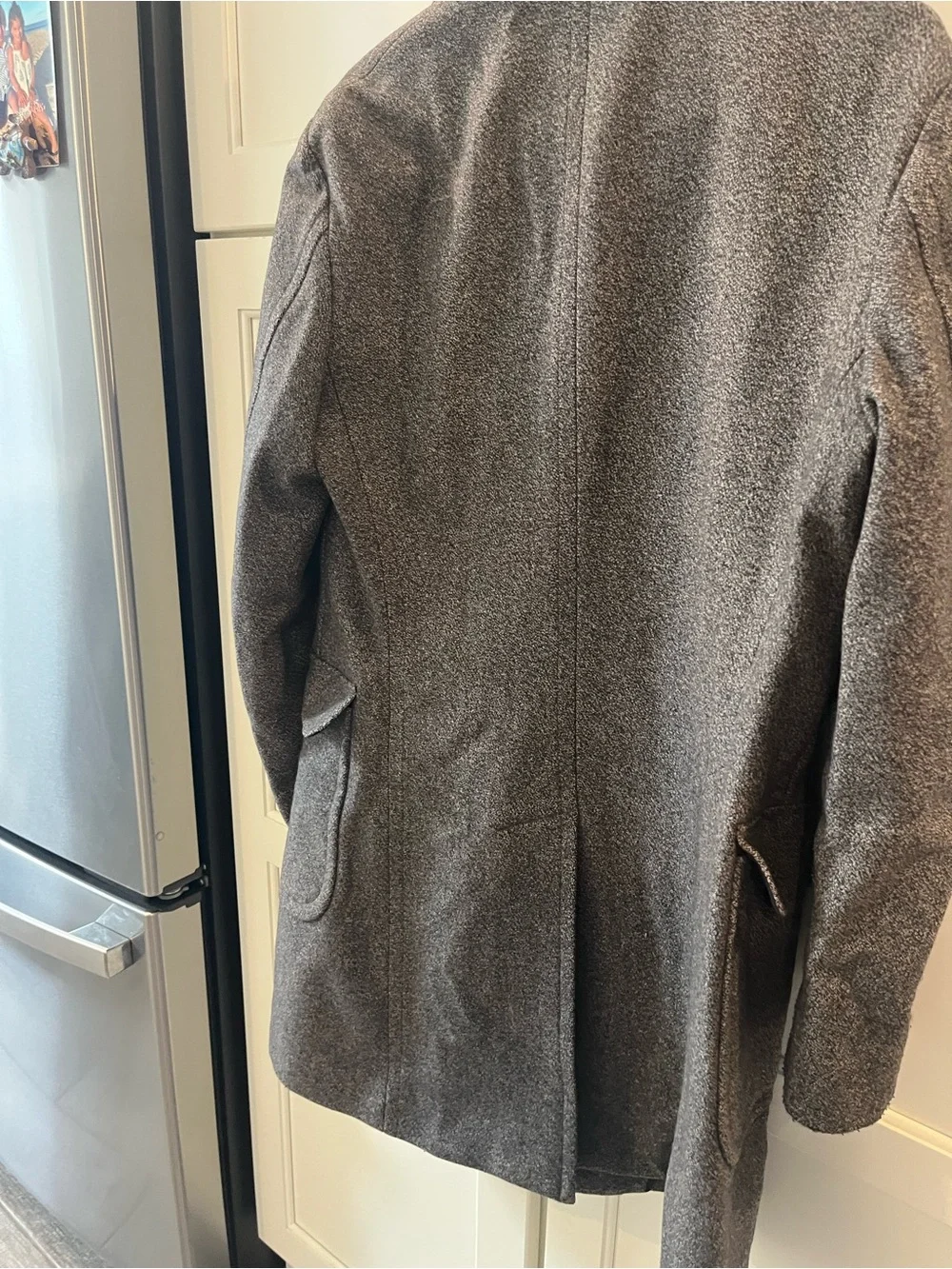J Crew Men's Double-Breasted Wool Coat - Gray